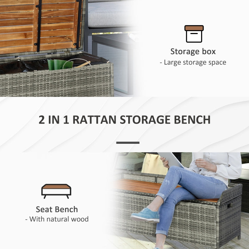 Rattan Storage Box - Mixed Grey