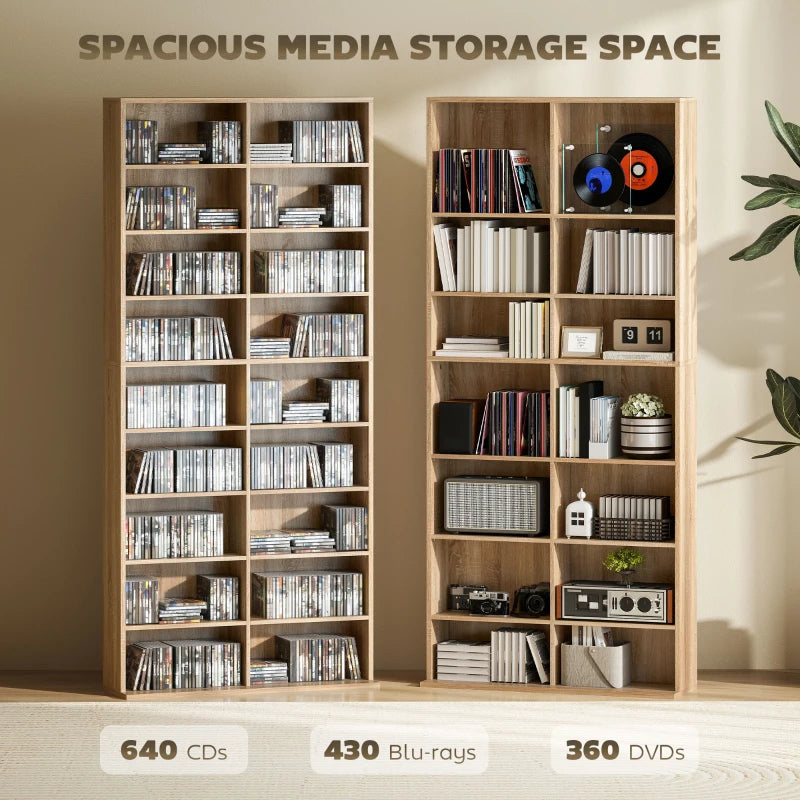 640 CD Storage Tower - Elegant Nature Wood Finish, Space-Saving Design for Organizing CDs and Media - Perfect for Home