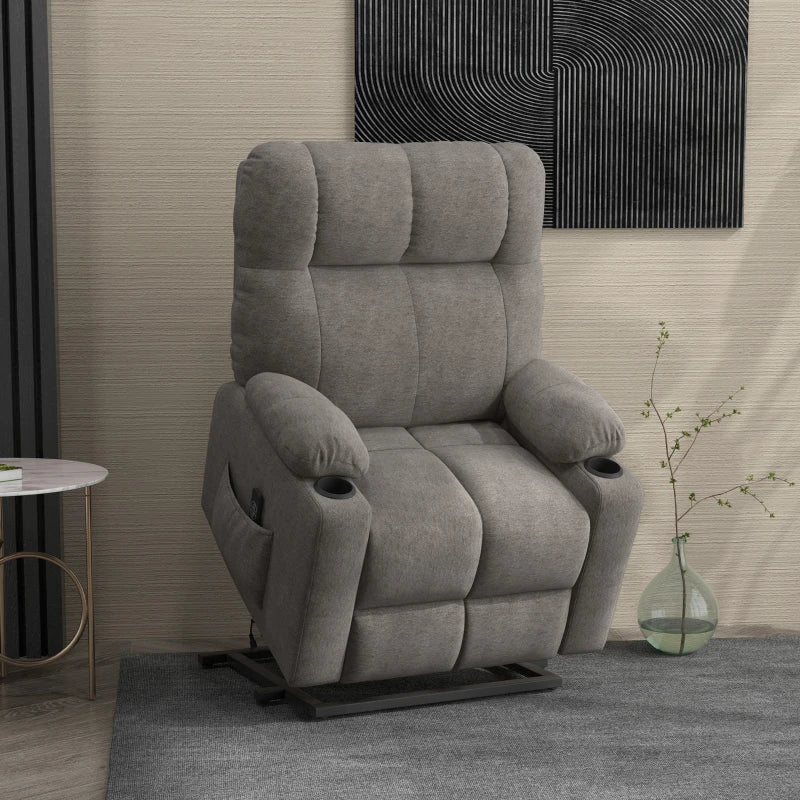 Electric Riser Recliner Chair for Elderly with Remote Control - Comfortable Power Lift Chair in Grey