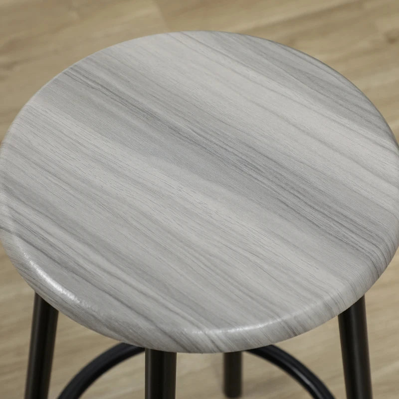 Five Piece Industrial Style Bar Table Set Grey and Black