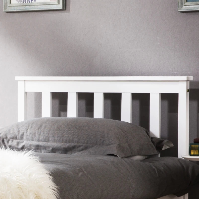 3ft Wooden Single Bed with Headboard & Footboard - Durable White Frame, 190x90 cm, Perfect for Kids & Guest Rooms