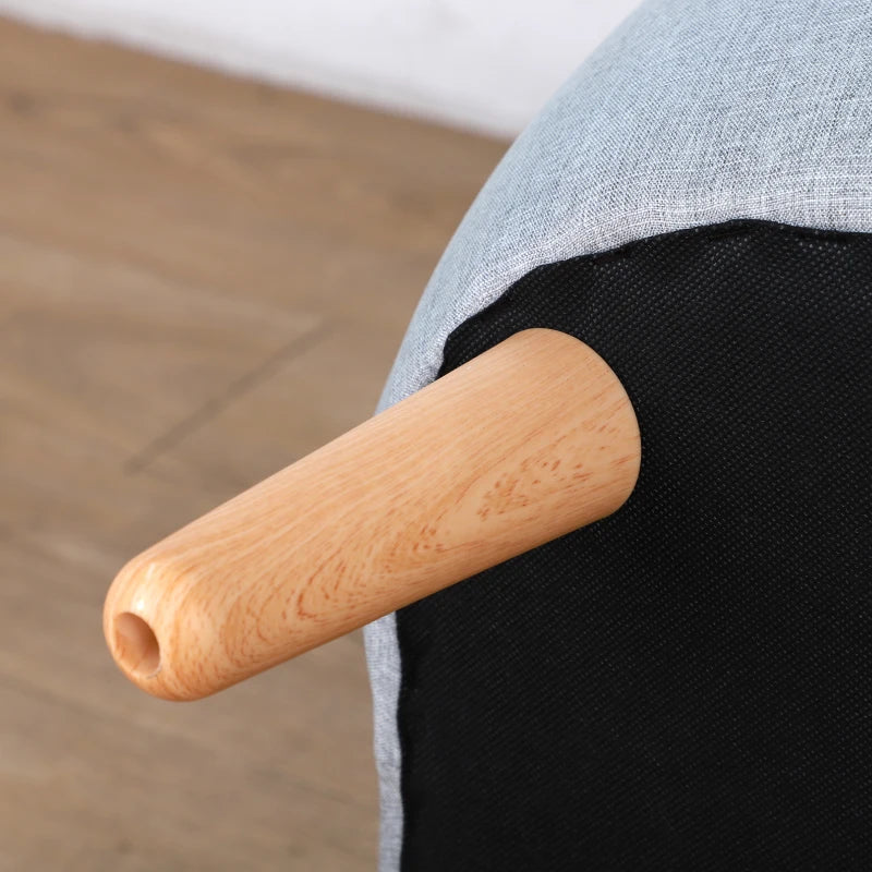 Kids Armchair Toddler Chair 2 Seater Mini Sofa Wood Frame for Bedroom Playroom Grey