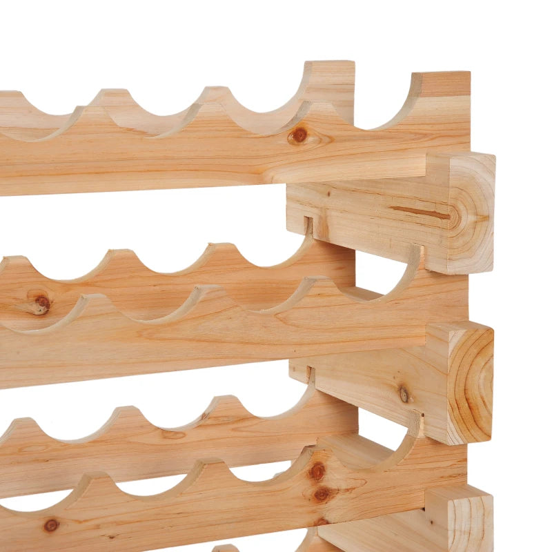 Natural Six-Tier Wooden Wine Rack for 72 Bottles - Stylish Storage Solution for Wine Enthusiasts