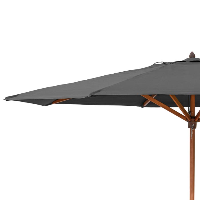 Grey Wooden Parasol - 2.7m Height