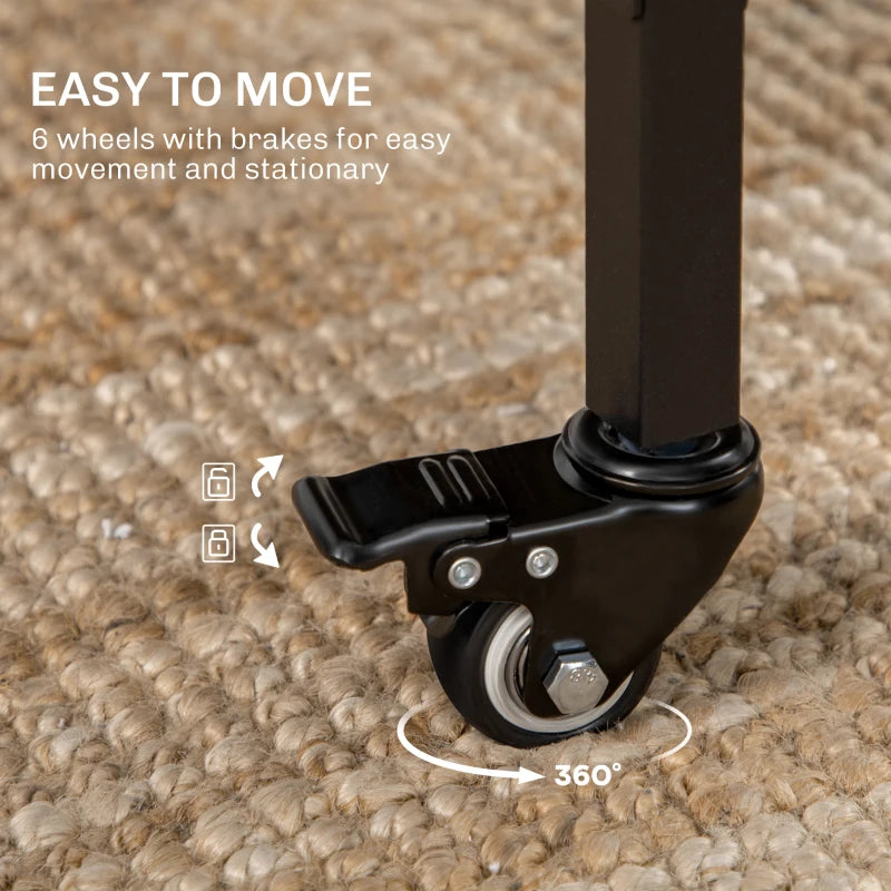 Rustic Brown and Black Six-Person Drop Leaf Dining Table - Space-Saving Design for Modern Homes