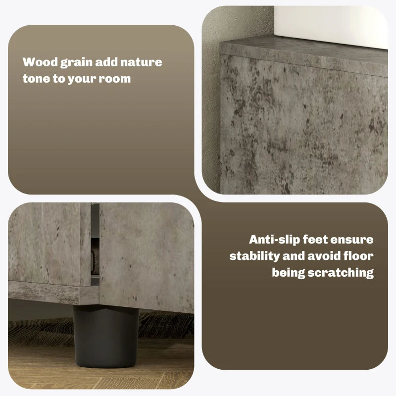 Vinsetto Two-Tier Locking Office Storage Cabinet - Stylish Grey Organizer for Secure Document and Supply Storage