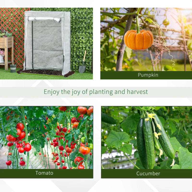 Compact Greenhouse with Roll-up Door, Tomato Greenhouse, Green, Small Outdoor Grow House