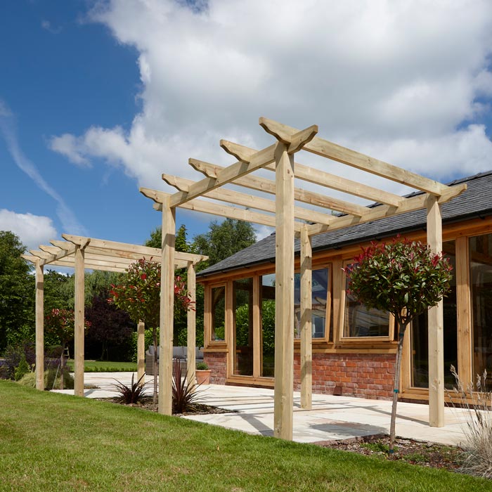Freestanding Wooden Pergola - 2760 x 2400 x 2400mm
