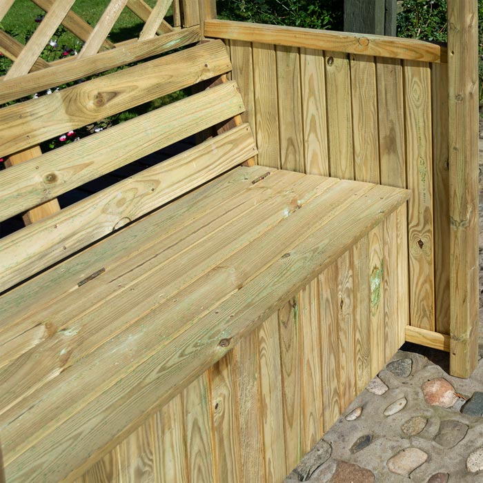 Wooden Garden Arbour With Storage Seat