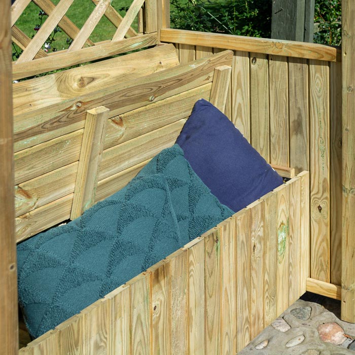 Wooden Garden Arbour With Storage Seat