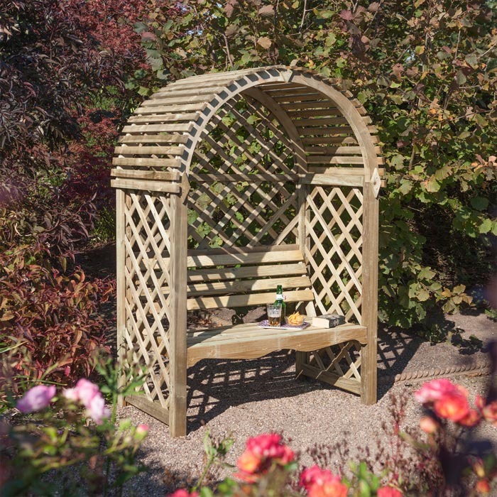 Wooden Rounded Garden Arbour