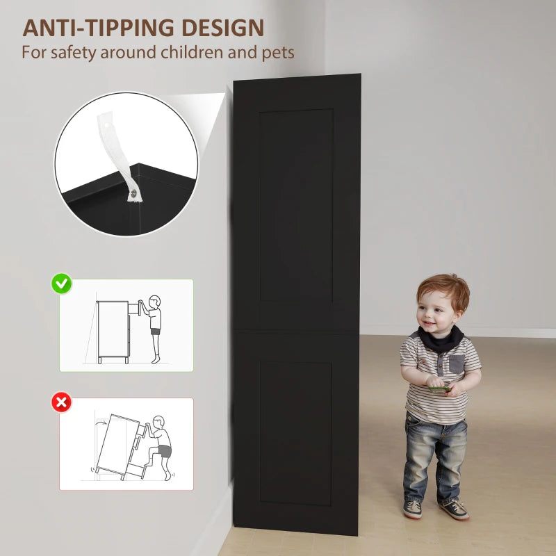 Modern 2 Door Wardrobe with 3 Drawers and Hanging Rod for Stylish Bedroom Storage
