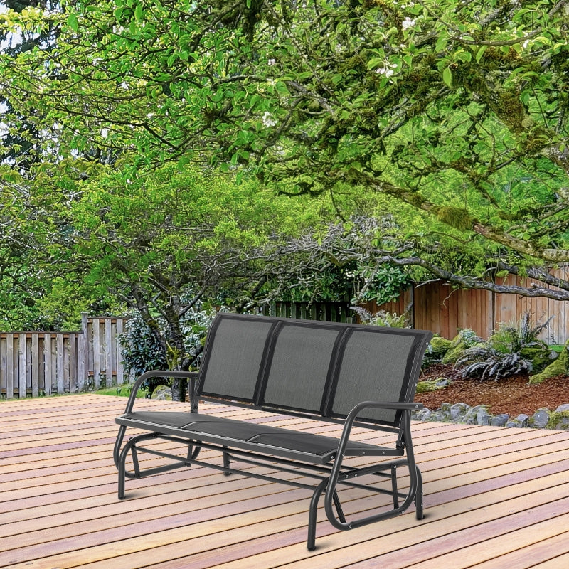 3-Seat Metal Glider Rocking Chair - Garden Patio Furniture