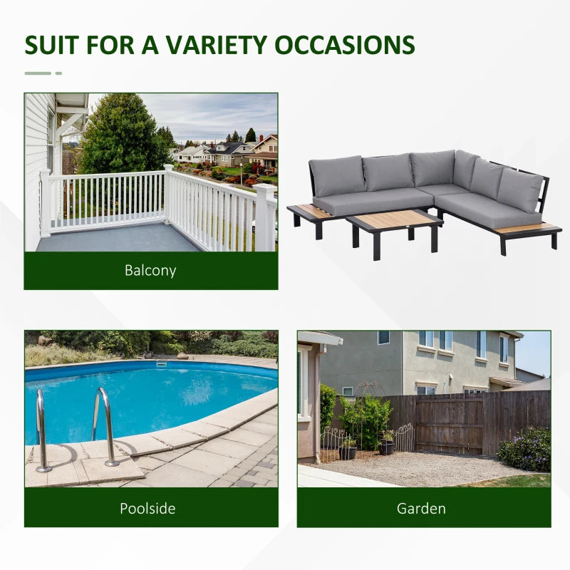 L Shaped Aluminium Sofa Set