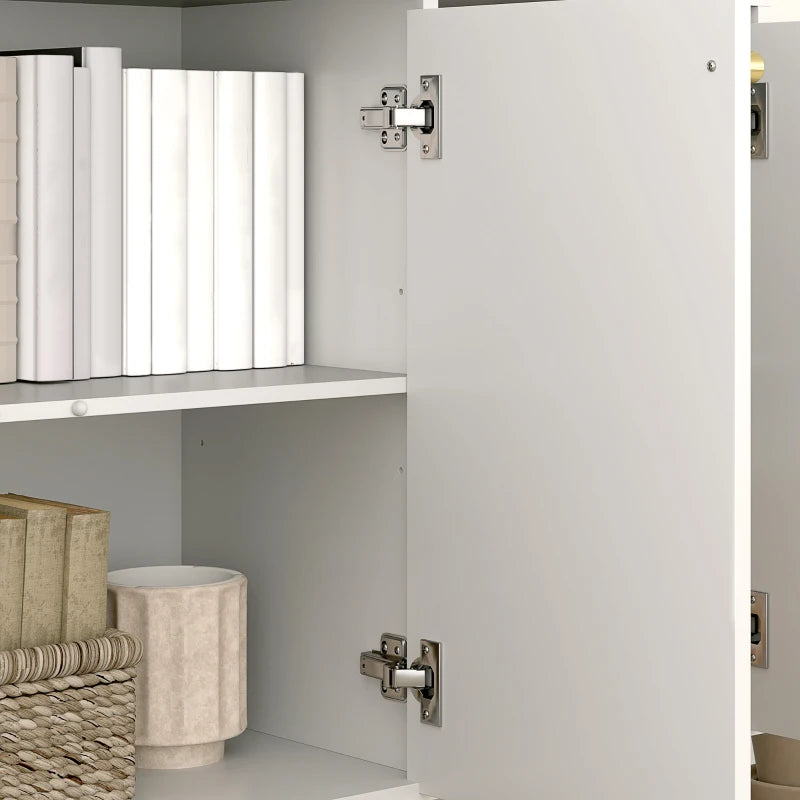 Modern 3-Door White Sideboard Storage Cabinet - Stylish Home Furniture for Living Room, Dining Room, or Entryway