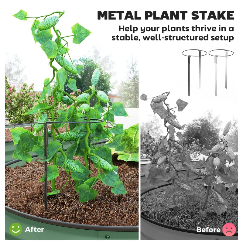 Set of Two 181 x 93cm Green Steel Planters