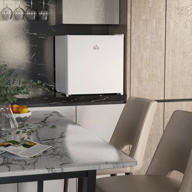 46L Mini Fridge with Ice Box - Compact Table Top Refrigerator, Reversible Door, Adjustable Temp, Cream for Bedroom & Office