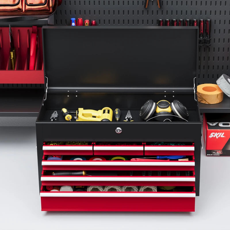 Six Drawer Tool Storage Chest in Red