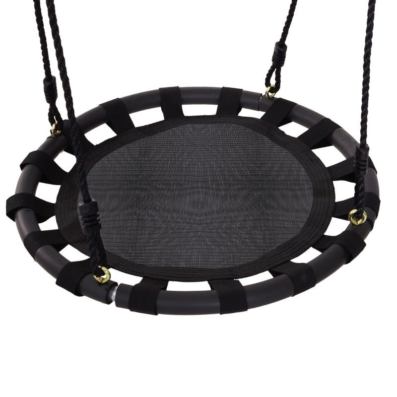 Black Kids Nest Swing Seat - 23.5 Inch Round Hanging Tree Toy