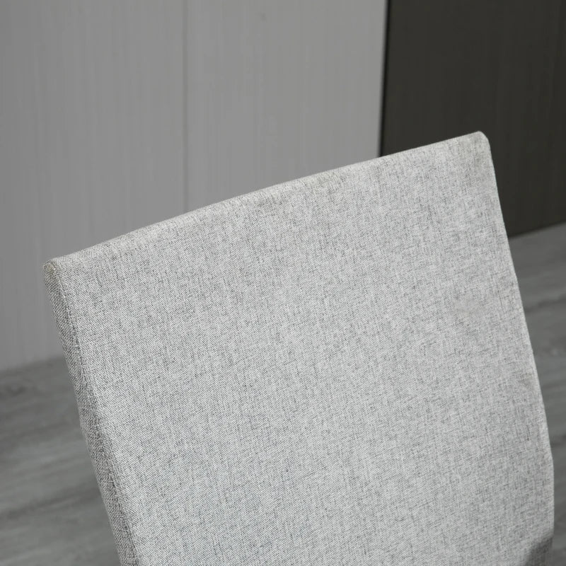 Vinsetto Light Grey Linen Swivel Office Chair - Adjustable Height, Armrests, Wheels, Perfect for Home Study & Computer Desk