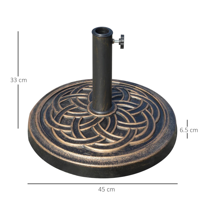 Bronze Tone Heavy Duty Patio Umbrella Base Stand