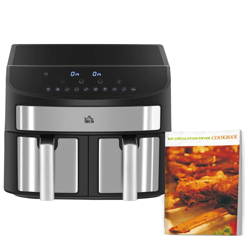 Dual Zone Air Fryer 8L - 10-in-1, Sync Cook & Finish, 2400W, 60-Minute Timer for Healthy Oil-Free Cooking