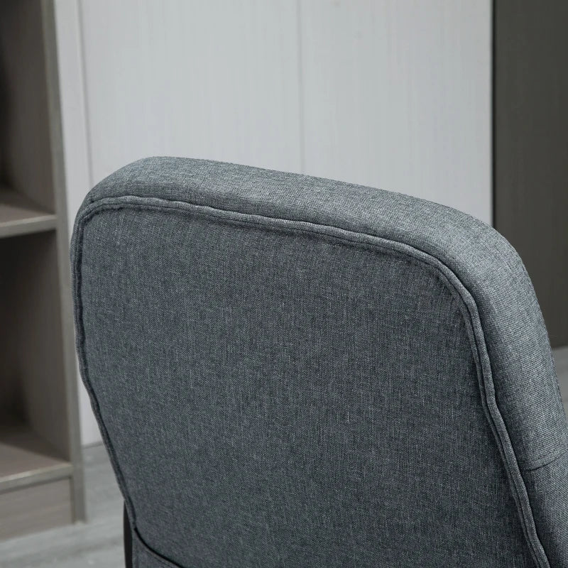 Vinsetto Grey Fabric Office Chair with Massage Lumbar Support, Adjustable Height, Mid Back Design, Swivel Wheels for Comfort