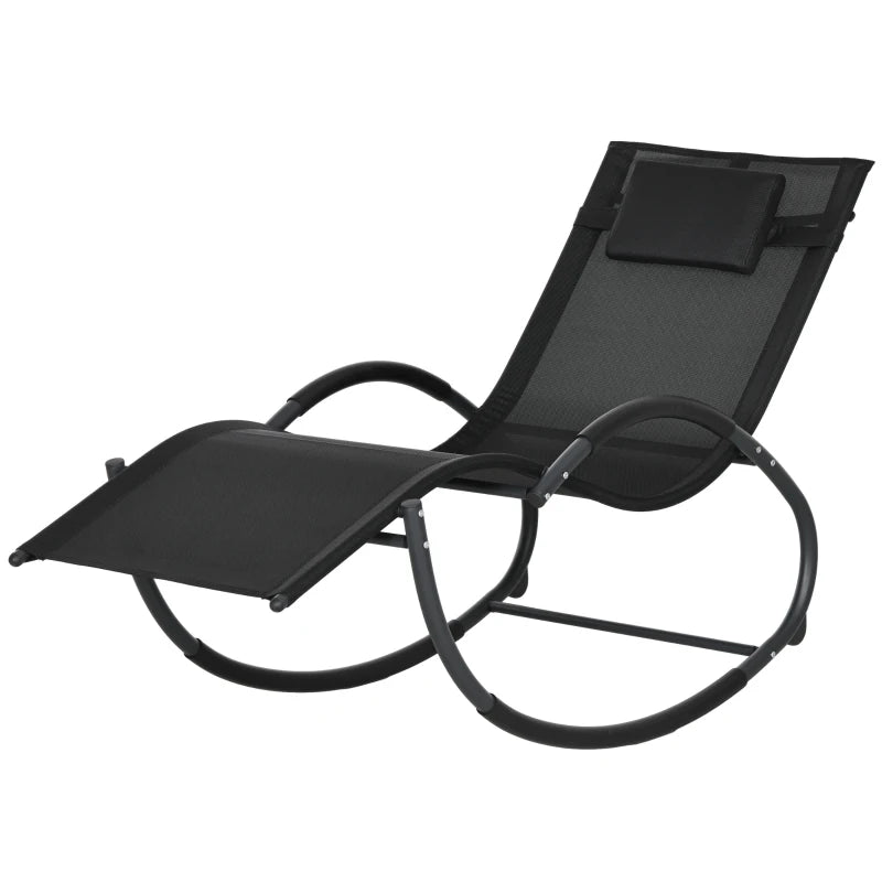 Black Zero Gravity Rocking Chair with Pillow