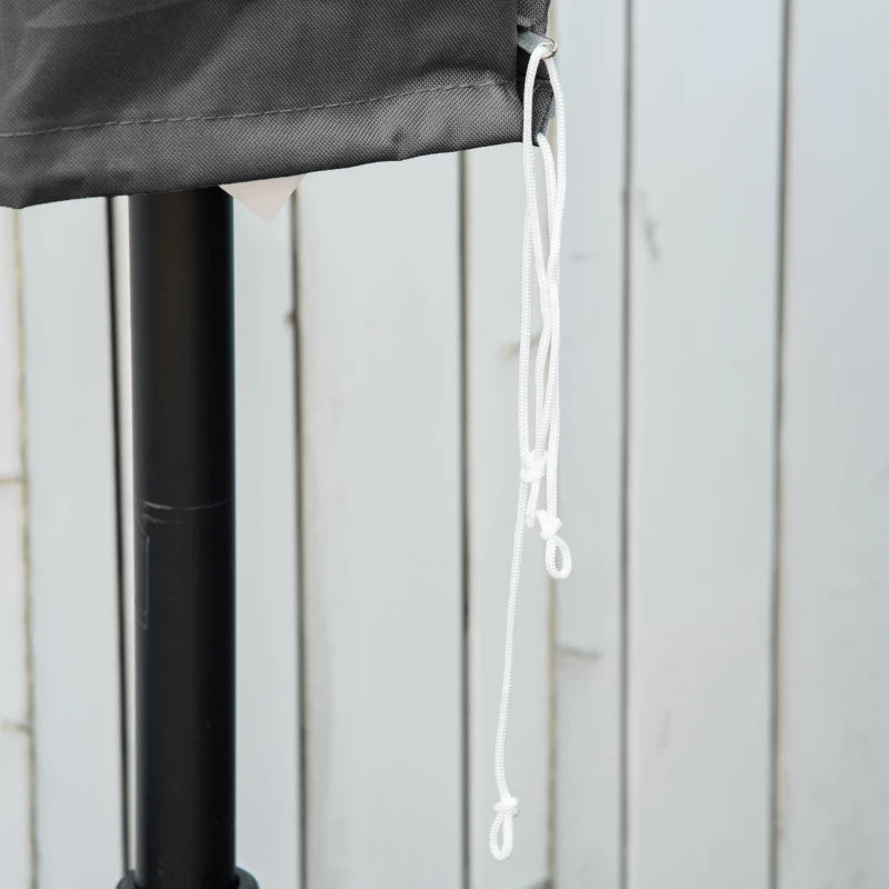 Dark Grey Cantilever Parasol Cover with Zipper - Outdoor Garden Protector