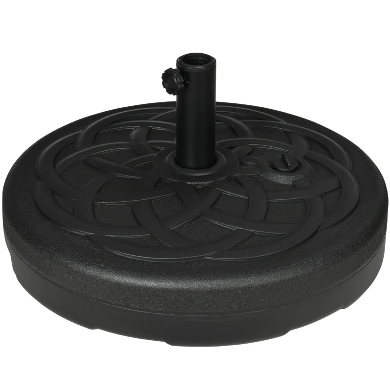 Black Garden Umbrella Stand Weight - 25kg Water or 35kg Sand Fill