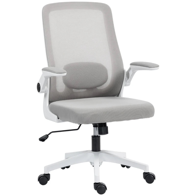 Ergonomic Mesh Back Adjustable Office Chair in Grey - Comfortable, Breathable Design for Home & Office Use