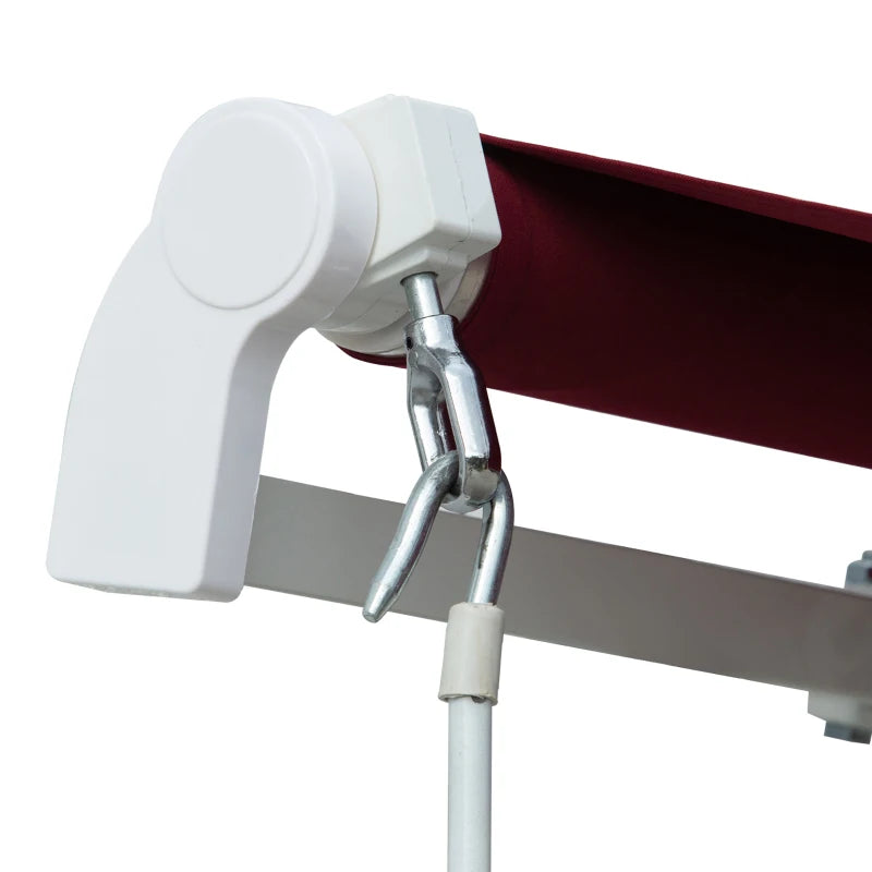 4m x2.5m Manual Awning With Handle - Red