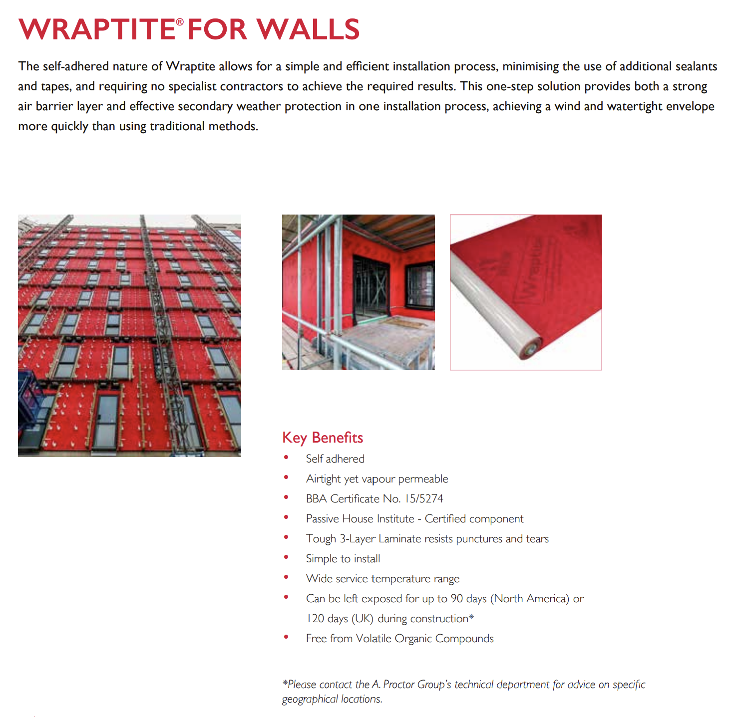 Proctor Wraptite External Air Tightness Barrier Membrane - 50m x 1.5m Roll