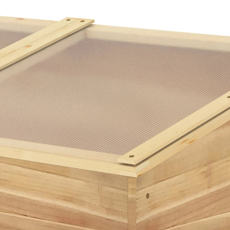 Green Wooden Garden Cold Frame with Openable Top Covers, 100 x 50 x 36 cm