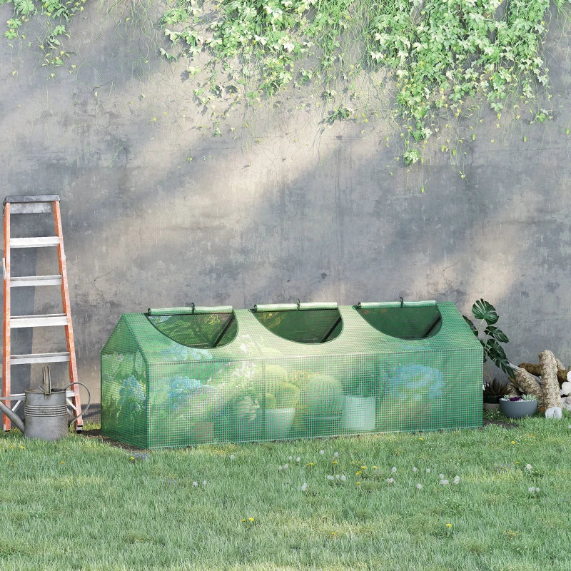 Green Outdoor Plant Grow House with Observation Windows, 180 x 60 x 60 cm