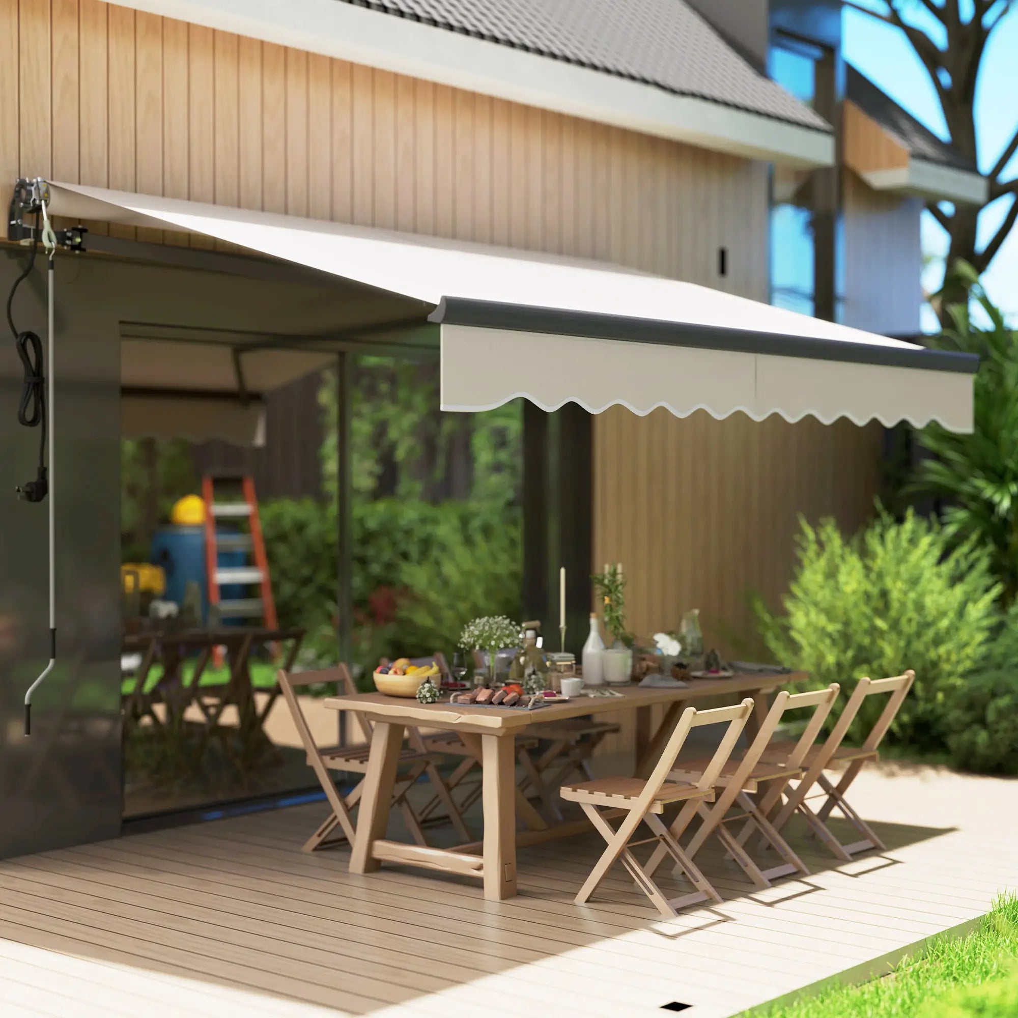 2.5m x 3m Electric/Manual Awning With Remote Controller - Beige