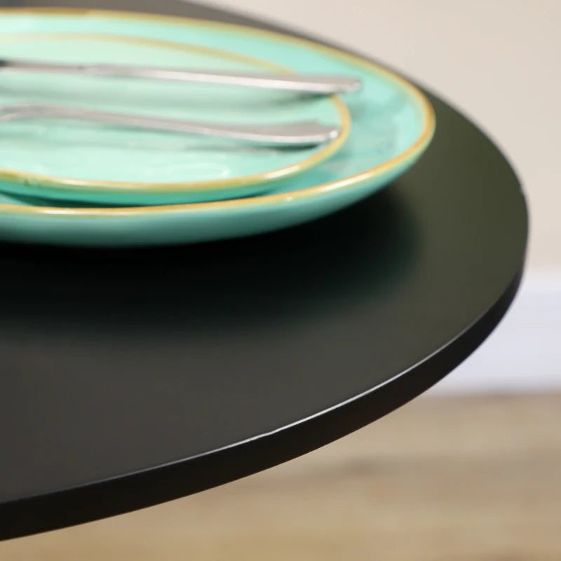 Minimalistic Black Dining Table for Two - 75H x Φ70cm Modern Design Perfect for Small Spaces