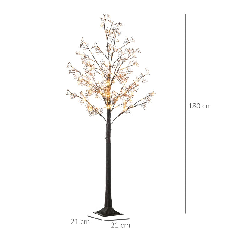 6ft Artificial Gypsophila Blossom Tree with 96 Warm White LED Lights - Perfect for Weddings, Parties, Indoor & Outdoor Decor
