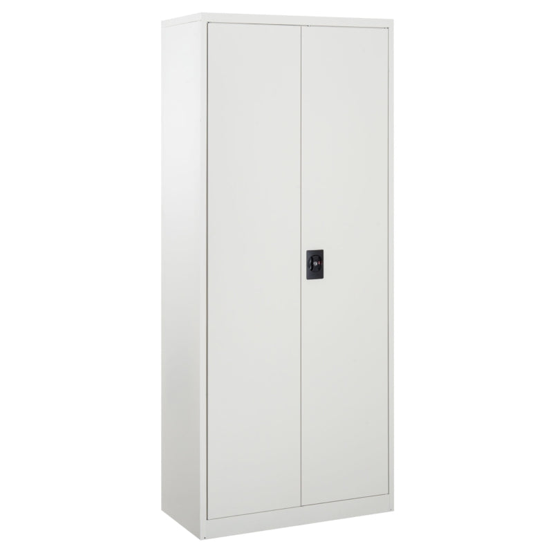 Lockable Filing Cabinet with Adjustable Shelves for Office Storage White