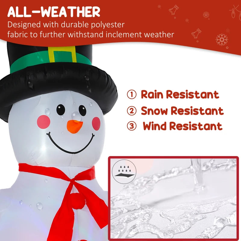 8FT Inflatable Christmas Snowman with Disco Lights - Self-Inflating Outdoor Decoration for Garden & Home Holiday Decor