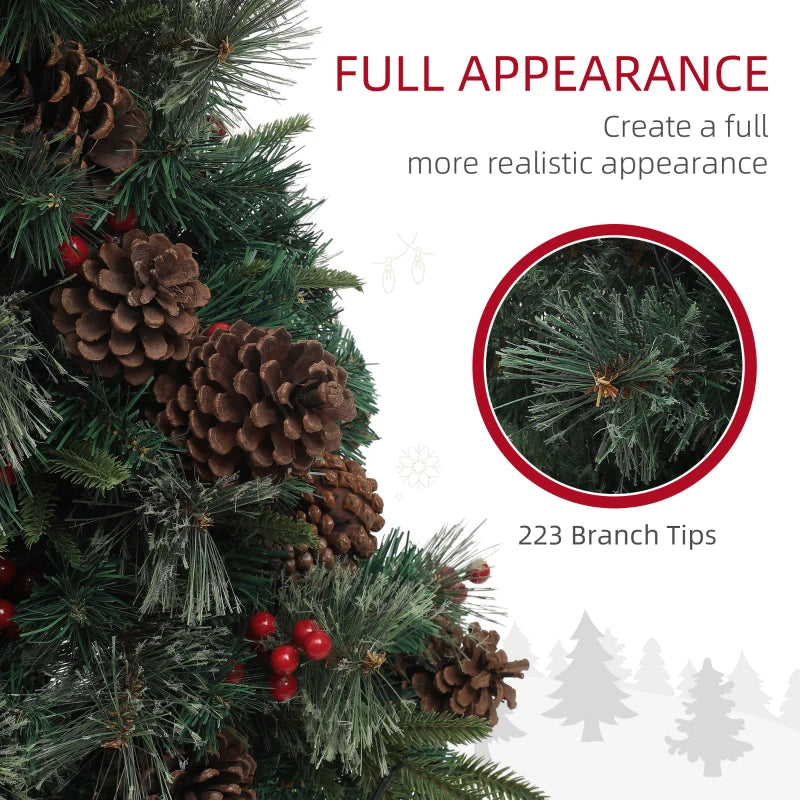 4ft Realistic Artificial Christmas Tree with 60 Warm White LED Lights & Remote - 8 Modes, Trophy Stand for Holiday Decor