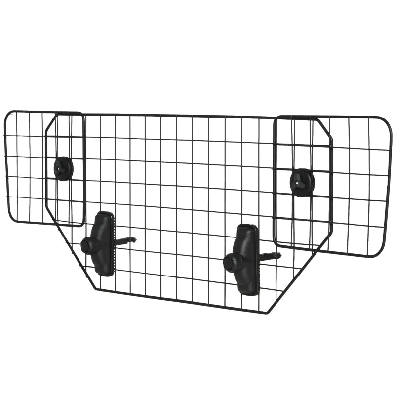 Adjustable Dog Guard for Cars - Metal Mesh Boot Barrier & Pet Headrest, 90-120W x 40.5H cm