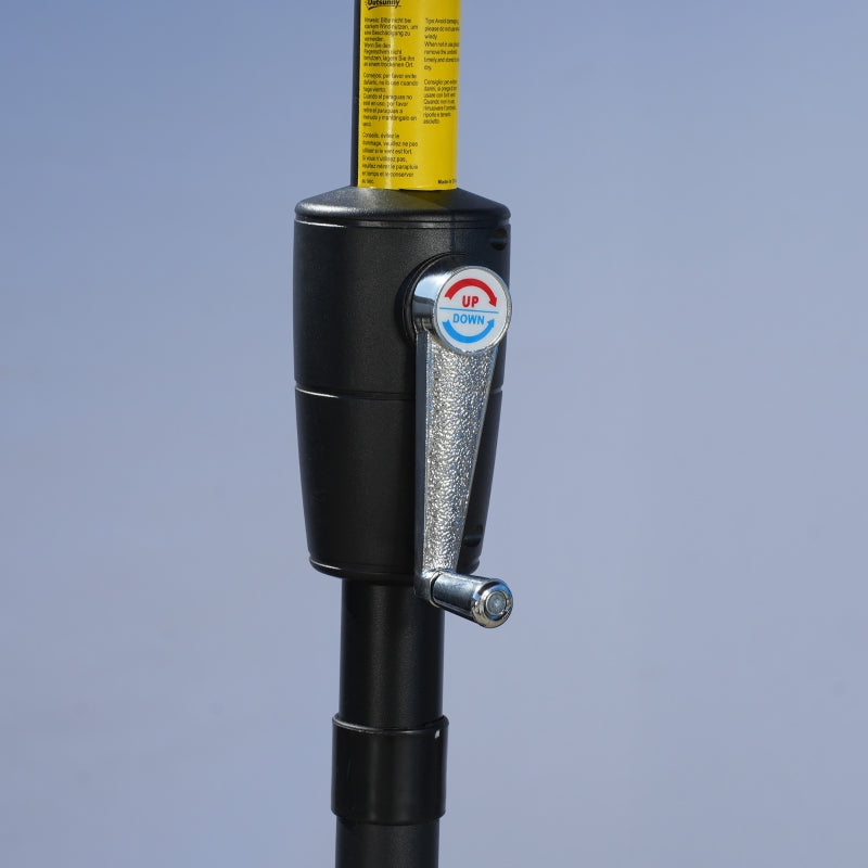 2m Coffee Half Parasol with Crank Handle and Base