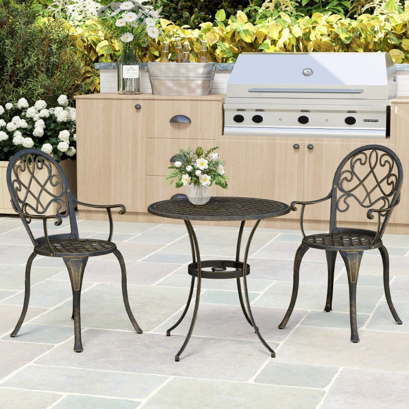 Elegant Bronze Aluminium Garden Set - 3-Piece Outdoor Furniture Set