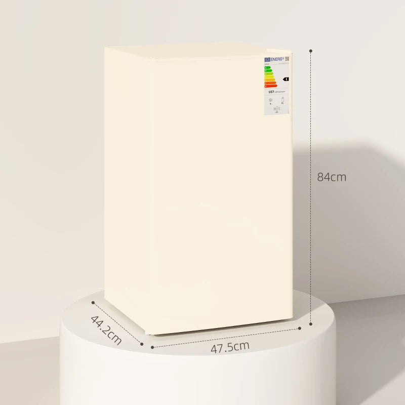 91L Freestanding Under Counter Fridge Freezer - Compact Beige Mini Fridge with Chiller Box & Adjustable Thermostat, 47.5cm Wide