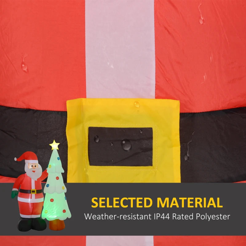 7ft Inflatable Santa Claus & Christmas Tree with Rotating Magic Ball Light - LED Outdoor Yard Decoration for Holiday Parties