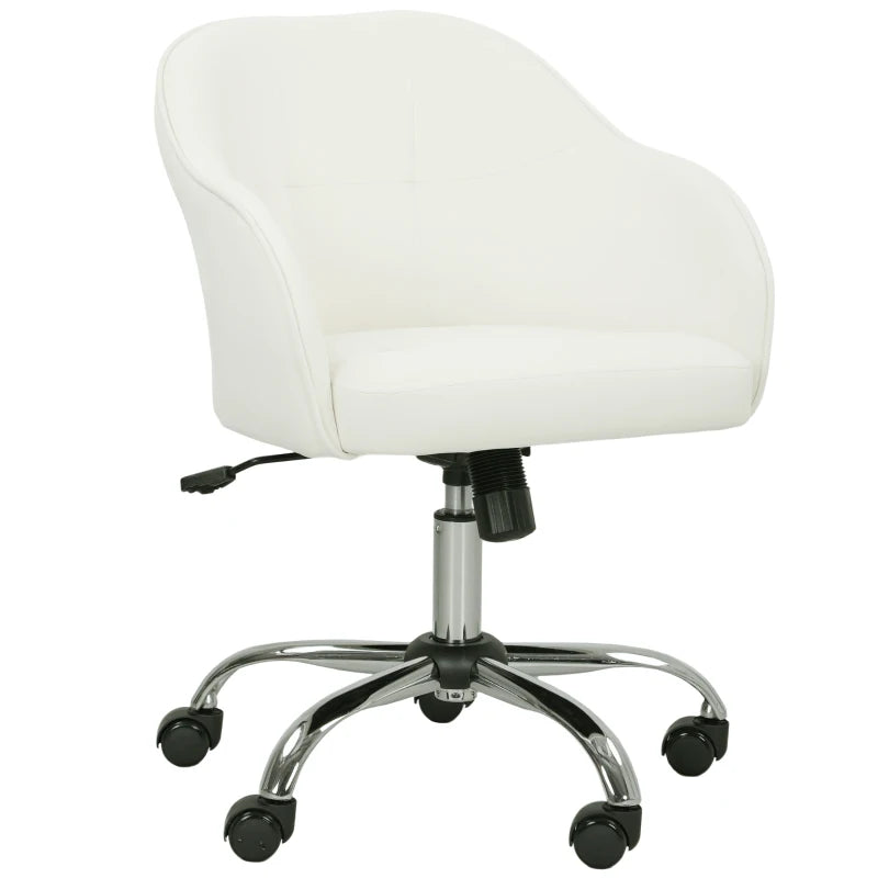 Luxurious Cream Velvet-Feel Office Chair 46-56 cm Height Adjustable Ergonomic Design for Comfort and Style