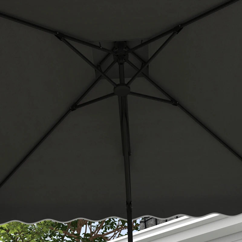 Dark Grey 2.5m Square Double Top Cantilever Garden Parasol with Ruffles
