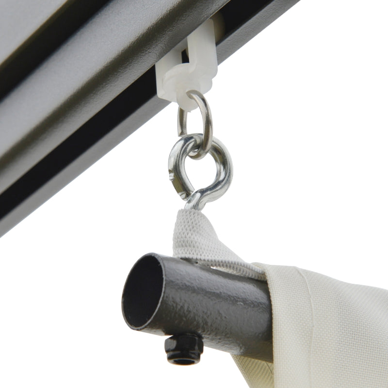 3m x 3m Lean-to Cream White Pergola With Grey Frame