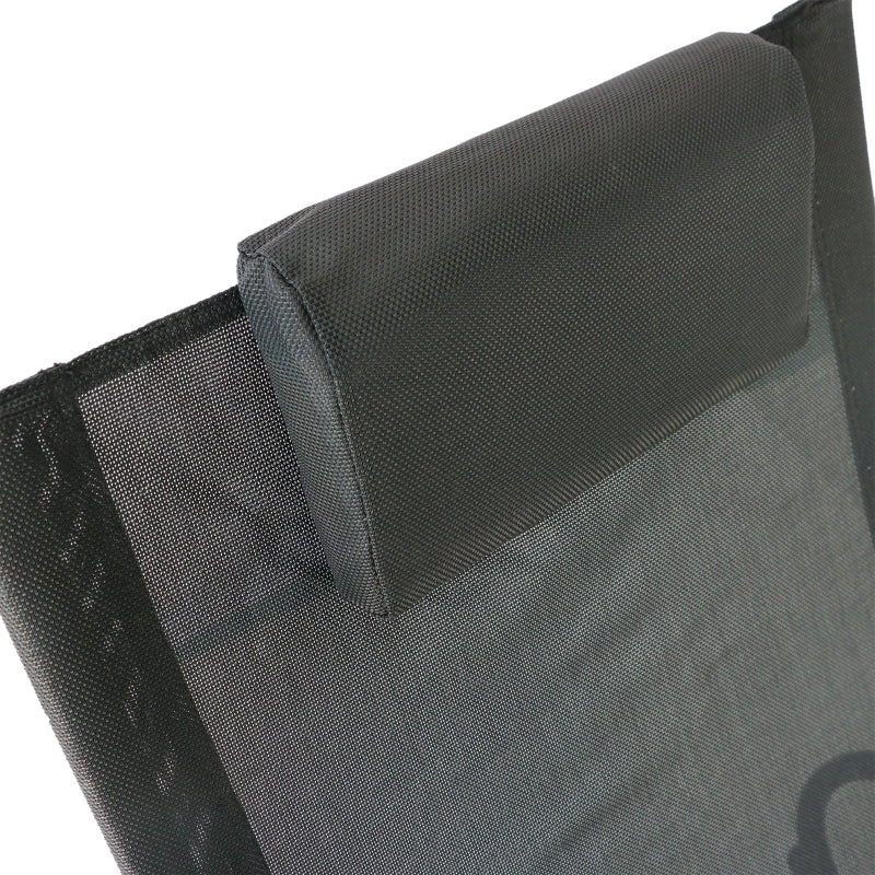 Black Rocking Sun Lounger with Pillow